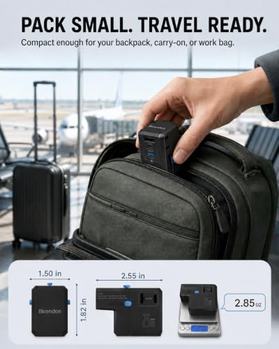 BEONDON Universal Travel Adapter, 25W USB-C Charger, US UK EU AU Plugs - image 5