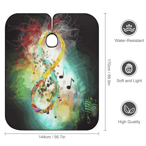 Capa para corte de cabello símbolo música impermeable miniatura 2