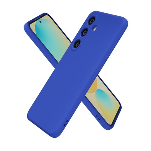oakxco for Samsung Galaxy S24 Fe Case Silicone, Ultra Slim Thin Phone Case for Women Girls, Plain Solid Color Minimalist Aesthetic Cute Girly Design, Soft Rubber Gel TPU with Camera Cover, Royal Blue