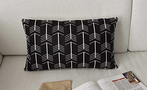 Fanhomcy Black Geometric Lumbar Decorative Throw Pillows Cushion Covers Cases Square Soft Pillowcases For Sofa 12 X 20 Inches Set Of 4 #TOP3