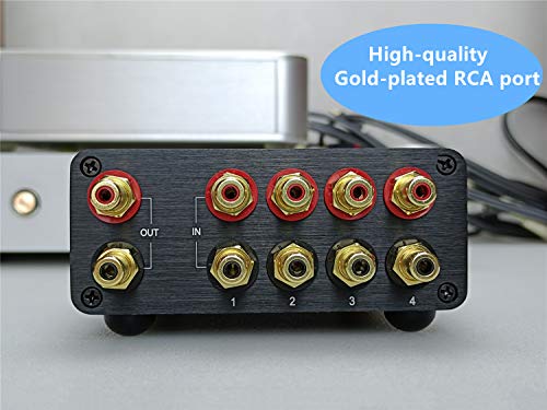 SOLUPEAK RCA Switch Stereo 4 in 1 Out Audio Signal Source Switcher HiFi Input Selector Splitter Box S1