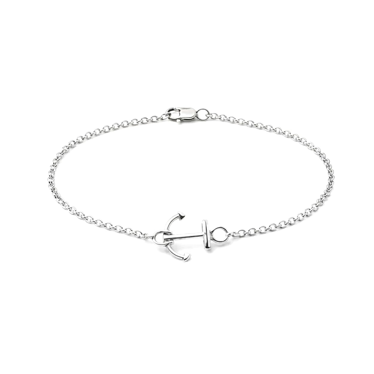 Sovats 925 Sterling Silber Anker Armband für Damen, Maritimer Nautik Schmuck, Minimalistisches Ozean Kettenarmband, Karabinerverschluss