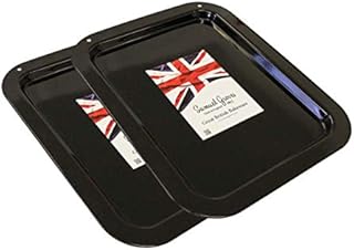 2X 36cm Vitreous Enamel Oven Baking Roasting Tray Made in England