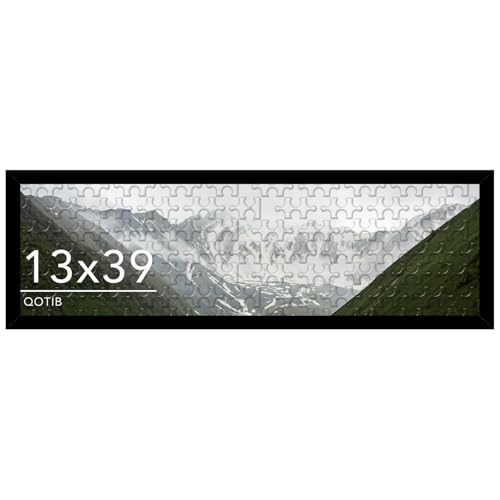 QOTIB Wood 13x39 Puzzles Frame Black for Wall Hanging 13 x 39 Picture Frame Poster Photo Frame for Wall Horizontally or Vertically Black 1 Pack