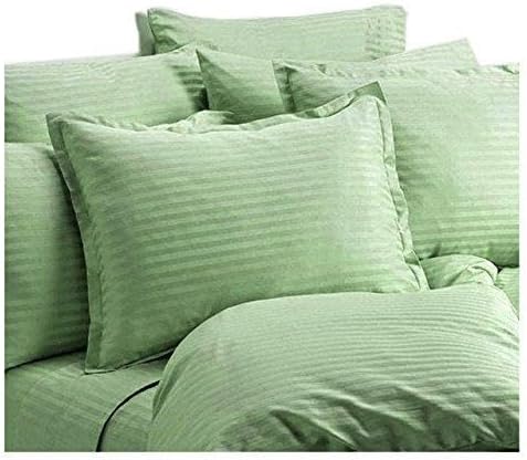 Miniatura 9 de Paquete de 2 Juego de 4 piezas - Juego de sábanas finas de 400 hilos 100% algodón Dobby Stripe (Queen, beige - beige)