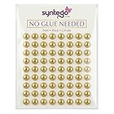 Syntego 200 perle autoadesive da 6 mm, bellissime piccole perle rotonde attaccate su perline adesive come decorazione (oro metallizzato)