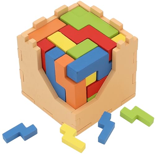 Image of Sharp Brain Zone 3D Wooden Puzzle Cube (25N Style) | Colorful, Eco-Friendly Wooden Puzzle for Mental Stimulation, Focus, and Problem-Solving Fun | Challenging Brain Teaser for Adults and Kids