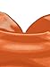 ZAFUL Women's Satin Sleeveless Spaghetti Strap Mini Dress Sexy Slip Cowl Neck Silky Cocktail Party Dresses(Orange-F, M)