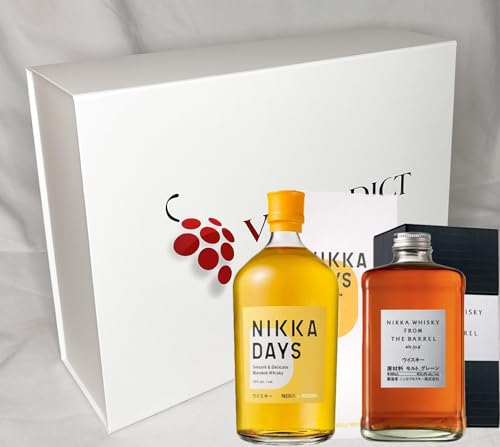 VINADDICT Caja de regalo de whisky Nikka: Nikka Days y Nikka From the Barrel 500 mililitros