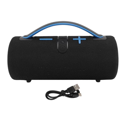 lyrlody Enceinte Bluetooth Portable avec Lumières RGB, Noir (Bleu Noir) – vue 6