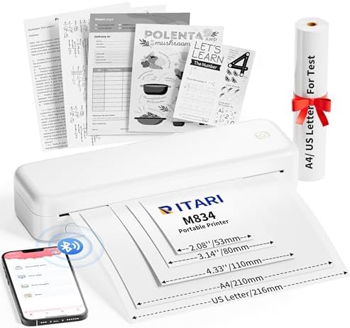 Fockety Portable Printer, A4 Wireless Bluetooth Thermal - View #2