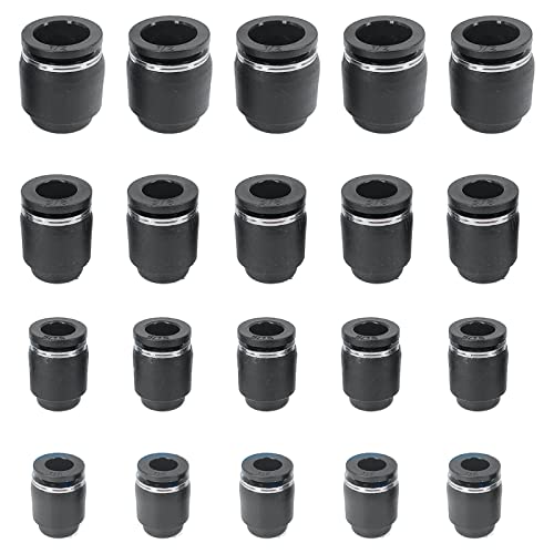 Jienk 20Pcs Pneumatic Cap Style Plug Fitting, Push-To-Connect Fitting Plug For 1/4 5/16 3/8 1/2 Tube Air Line Fittings #TOP10