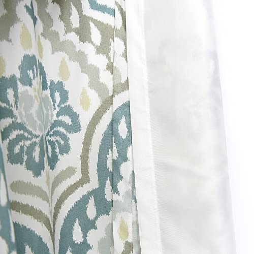 Home Soft Things Tivoli Ikat Printed Curtain With Liner, Teal-Aqua, 2 Piece Set 52" X 96" Each, Rod Pocket Thermal Insulated Light Filtering Window Panels Drapes For Living Room Dining Room Bedroom #TOP6