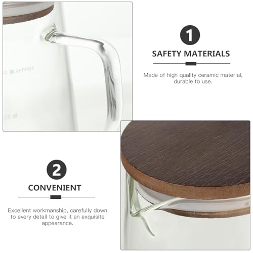 Tetera de vidrio transparente y madera de acacia para momentos de té en el hogar 4