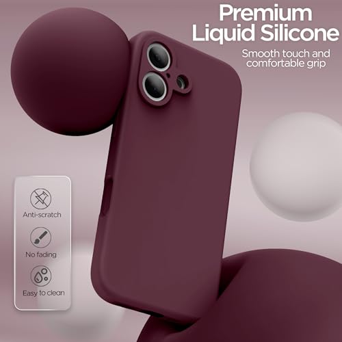 INGIDO Compatible with iPhone 17 Case, Liquid Silicone Cover with Camera Protection Anti-Scratch Soft Microfiber Lining Shockproof Protective Phone Case for 17 6.3", Plum by INGIDO - Image 4