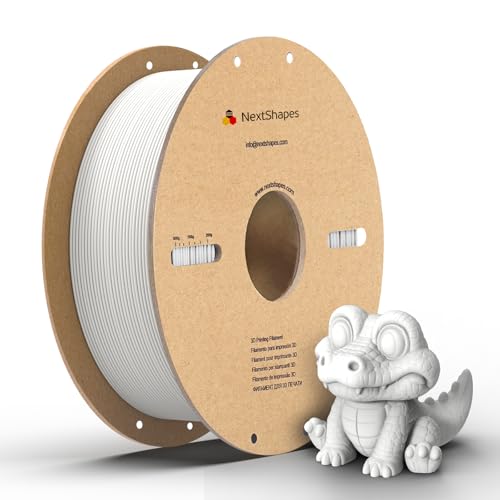 NextShapes Matte PETG White 1.75mm, 1kg Spool for Bambu Lab AMS/Creality