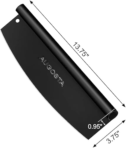 Miniatura 6 de Piedra para pizza de 15 x 12 pulgadas, cáscara de madera para pizza, cortador de pizza de 14 pulgadas, hoja afilada con tapa