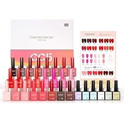 CANNI 30Pcs 9ML Hema-free Gel Nail Polish Set,Dark Red Hot Pink Purple Brown Burgundy Red Jelly Gel Polish Kit Soak Off LED Nail Polish Set Nail Art Starter Manicure Salon DIY at Home