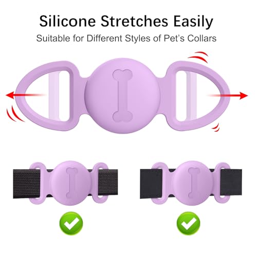 Image of Tobfit Case for Dog Cat Collar, Waterproof Apple Air Tag Protective Holder GPS Tracking Finder for Pet, Silicone Case for Dog Collar Cat Loop Holder Pet Accessories,1 Pack