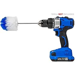 RotoScrub Long Reach Drill Brush Attachment, All Purpose for Car Tires, Toilets, Corners, Edges, Hard to Reach Areas, Heavy Duty Bristles