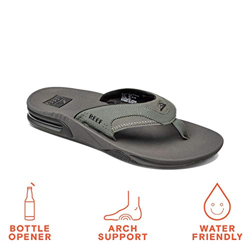 Reef Men's Sandals, Fanning, Grey/Black, 11 #TOP7