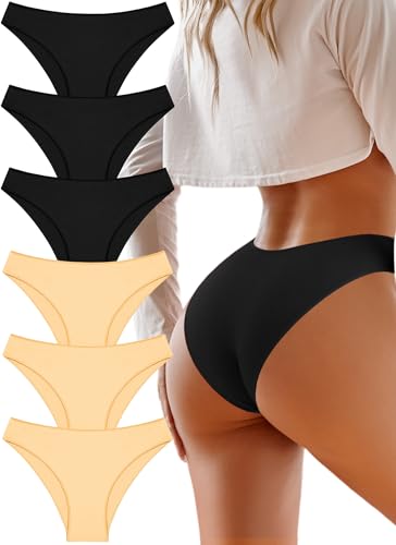 Image of UNDER THE SEA Cotton Underwear for Women 6 Pack Sexy Bikini High Cut Breathbale Cheeky Panties Underwear Womens Lingerie