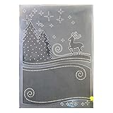Kwan Crafts Merry Christmas Deer Tree Plastic Embossing Folders for Card Making Scrapbooking and Other Paper Crafts, 12.5x17.7cm