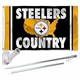 Pittsburgh Steelers Country Flag Pole and Bracket Mount Kit