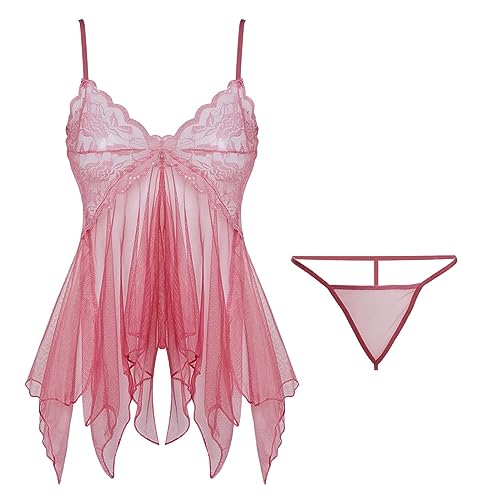 Abito Donna Sexy Corto Scollo a V Profondo Vestito Taglio