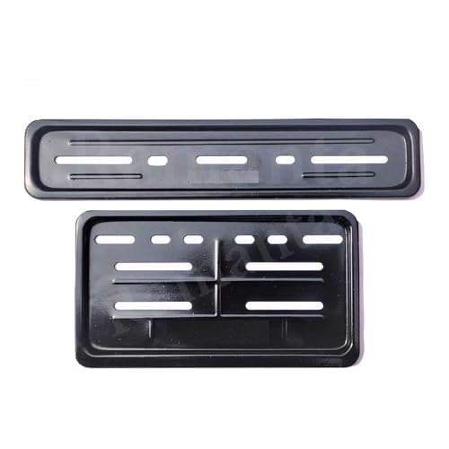 Image of Ramanta Heavy Metal Number Plate Frame for Bikes HSRP | IND Licence Number Plate Frame Cover Front & Rear Universal Standard Size for All Motorcycles & Scooter (Size 30 cm x 12 cm, Black) Set of 2