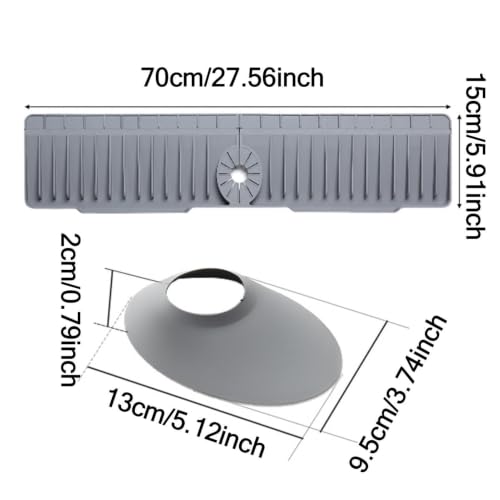 Protector contra salpicaduras para fregadero con diseño de silicona inclinada resistente 6