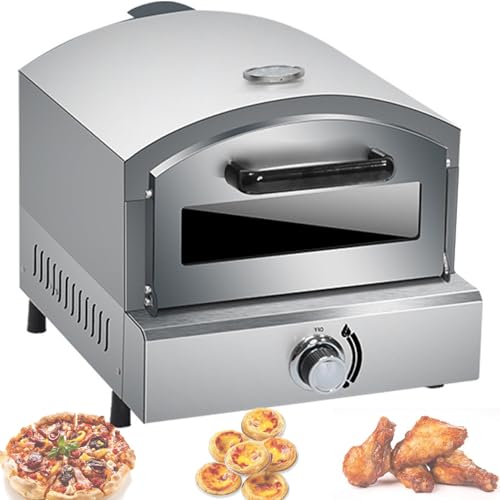 Commercial Stainless Steel Gas Pizza Oven, Electric Countertop Pizza Maker, High-Performance Toaster Oven for Restaurants, Fast Baking, Perfect for Pizzerias