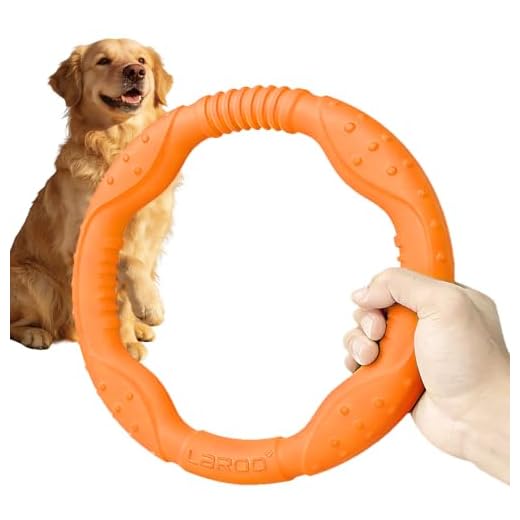 LaRoo Hundefitness-Ring Hundefrisbee, unzerstörbare Float Hunde Flugscheibe Spielzeug, Sommer Pet Training für Mittelgroße und kleine Hunde(Orange-30CM/11.81in)
