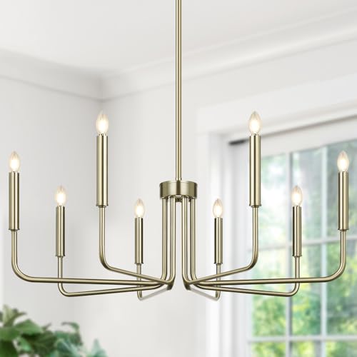 Lynnoland 8-Light Brass Farmhouse Chandelier