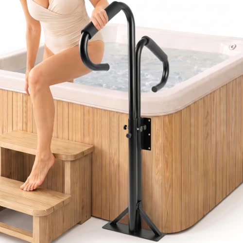 Two Way Hot Tub Handrails, Black, 31"-61" Adjustable by Avalution - Used condition - US$101.14
