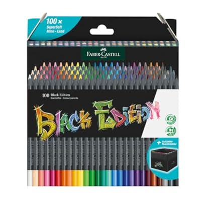 Faber-Castell 116411 - Lápices de color Black Edition, caja de 100, irrompibles, para niños y adultos | Ya disponible en tu tienda friki favorita! En mundofriki.es!