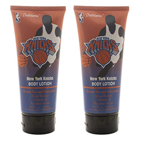 Bathletix NBA New York Knicks Body Lotion 6.7 oz, 2 Pack -Perfect For The Baller In All Of Us -Made With Shea Butter and Vitamin E - Finish Your Game In Style