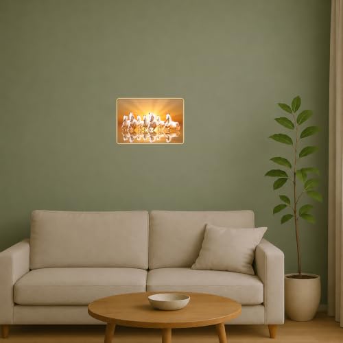 Image of 7 Running Horses Vastu Photo Frame, 8x12 Inch