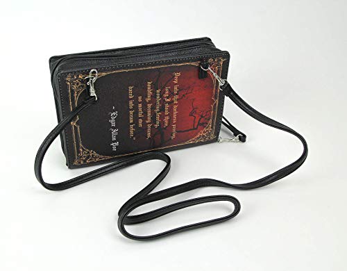 Things2Die4 80216UB The Raven Book-Shaped Novelty Clutch Purse In Black Vinyl thumb #1