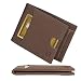 Produktbild KRONIFY Leder Geldbörse Herren Echtleder Geldbeute, Slim Wallet mit Münzfach RFID, Portemonnaie fur Karten & Munzen, 9 Kartenfächer für Männer Brieftasche Wallet Portmonee (Kein Clip, Braun)