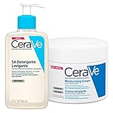 cerave sa detergente levigante pelli molto secche ruvide e screpolate azione esfoliante con acido salicilico e 3 ceramidi 236ml + crema idratante viso e corpo pelli secche e molto secche 340g