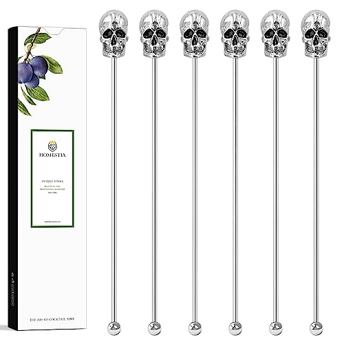 Homestia 6 Pieces Cocktail Stirrers for Drinks Reusable Coffee Stirrers,