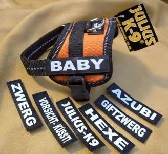 Amazon Julius K9 お名前入りラベル 黒地 蛍光反射加工ホワイト ｍサイズ ベイビー2 ミニミニ ミニ サイズ0用 2枚1セット Julius K9 ハーネス 通販