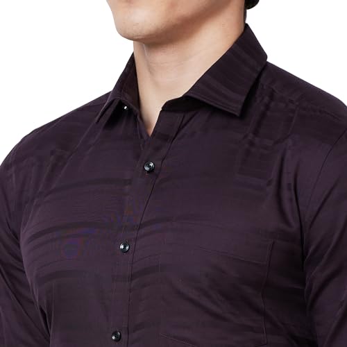 Image of Park Avenue Men's Pure Cotton Stripe Pattern Slim Fit Semi Cutaway Collar Full Sleeve Formal Shirt