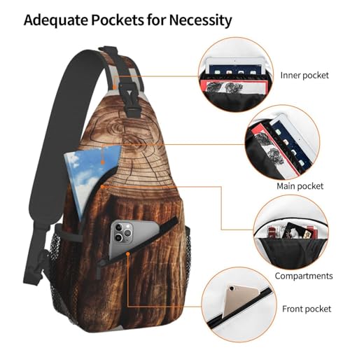 Bolso de Pecho Cruzado Stump of Oak Tree Negro miniatura 4