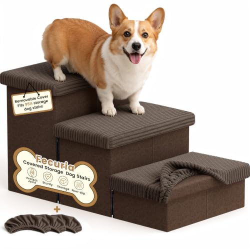 Fecuria 3-Step Wide Dog Stairs 18