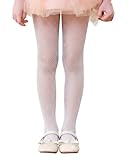 Century Star White Stockings for Girls - Girls Lace Tights Kids Sheer Fishnet Hollow Dance Patterned Pantyhose White Polka Dot 5-8 Years