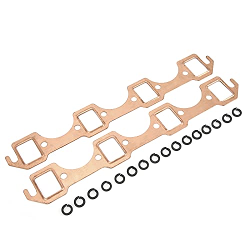 2Pcs Aramox Car Exhaust Manifold Gasket Set Replacement For Ford Small Block Sbf 289 302 351W #TOP4