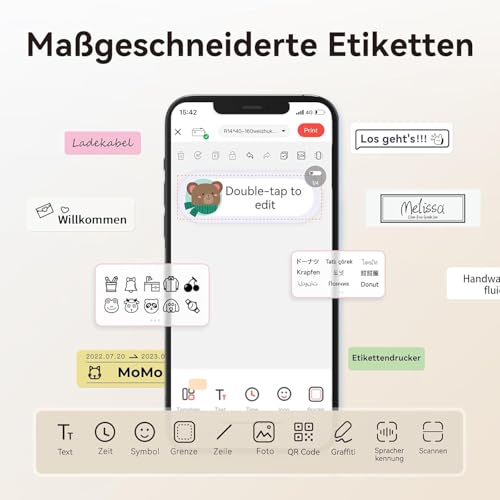 NIIMBOT Etiketten Selbstklebender Etikettenband für B1 B21 B3S Etikettendrucker, 50 x 50mm 150 Etiketten/Rolle, 1 Rolle Thermo-Etikettenband für Supermärkte, Einzelhandel, Büro, Transparent