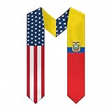 Iznrwdx Ecuadorian American Graduation Stole Class of 2026, USA and Ecuador Flag Sash for College and High School Latino Ecuatoriano Symmetrical Coat of Arms Graduates Commencement Souvenir -Upside